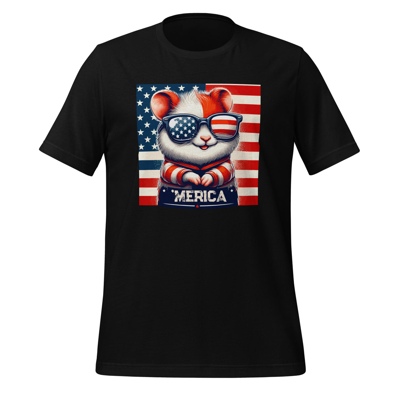 4th of July Patriotic Sunglasses Day Hamster Independence Unisex T-Shirt