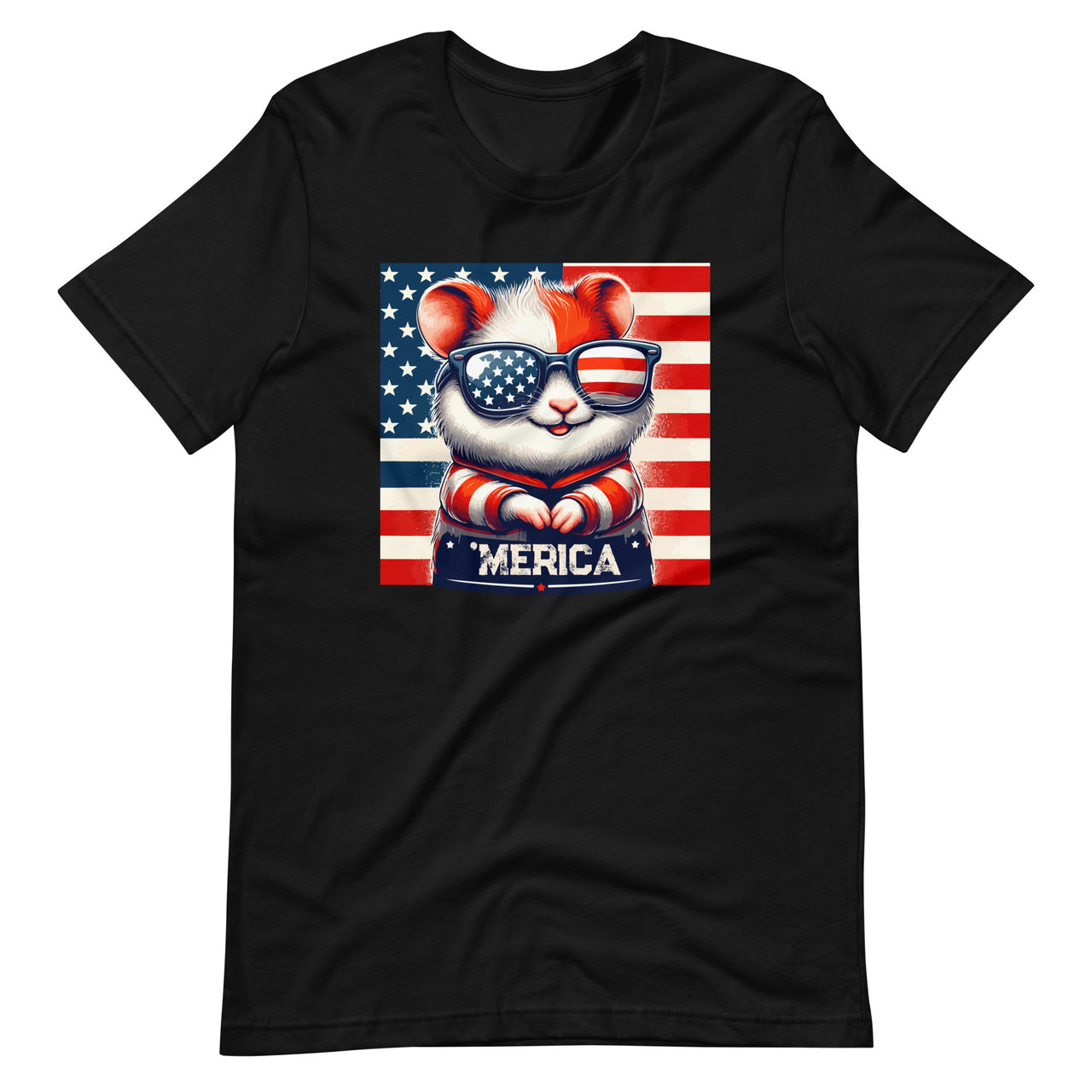 4th of July Patriotic Sunglasses Day Hamster Independence Unisex T-Shirt