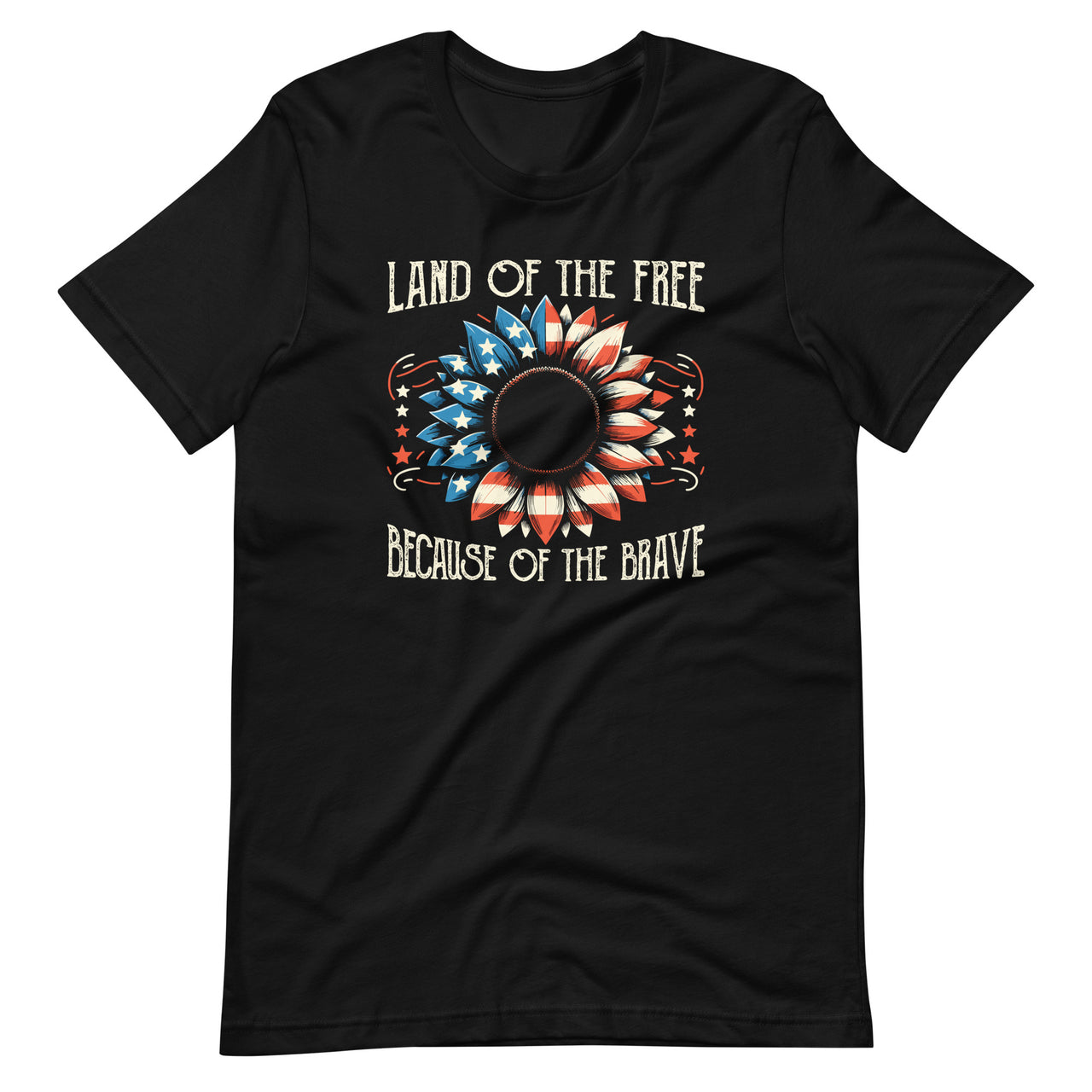 Land Of The Free Because Of The Brave Sunflower Memorial Day Unisex T-Shirt