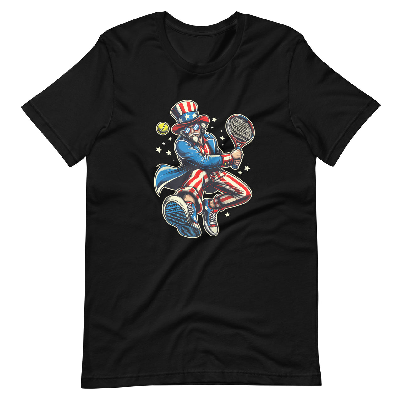 Patriotic Uncle Sam Tennis Player Sports 4th of July Unisex T-Shirt