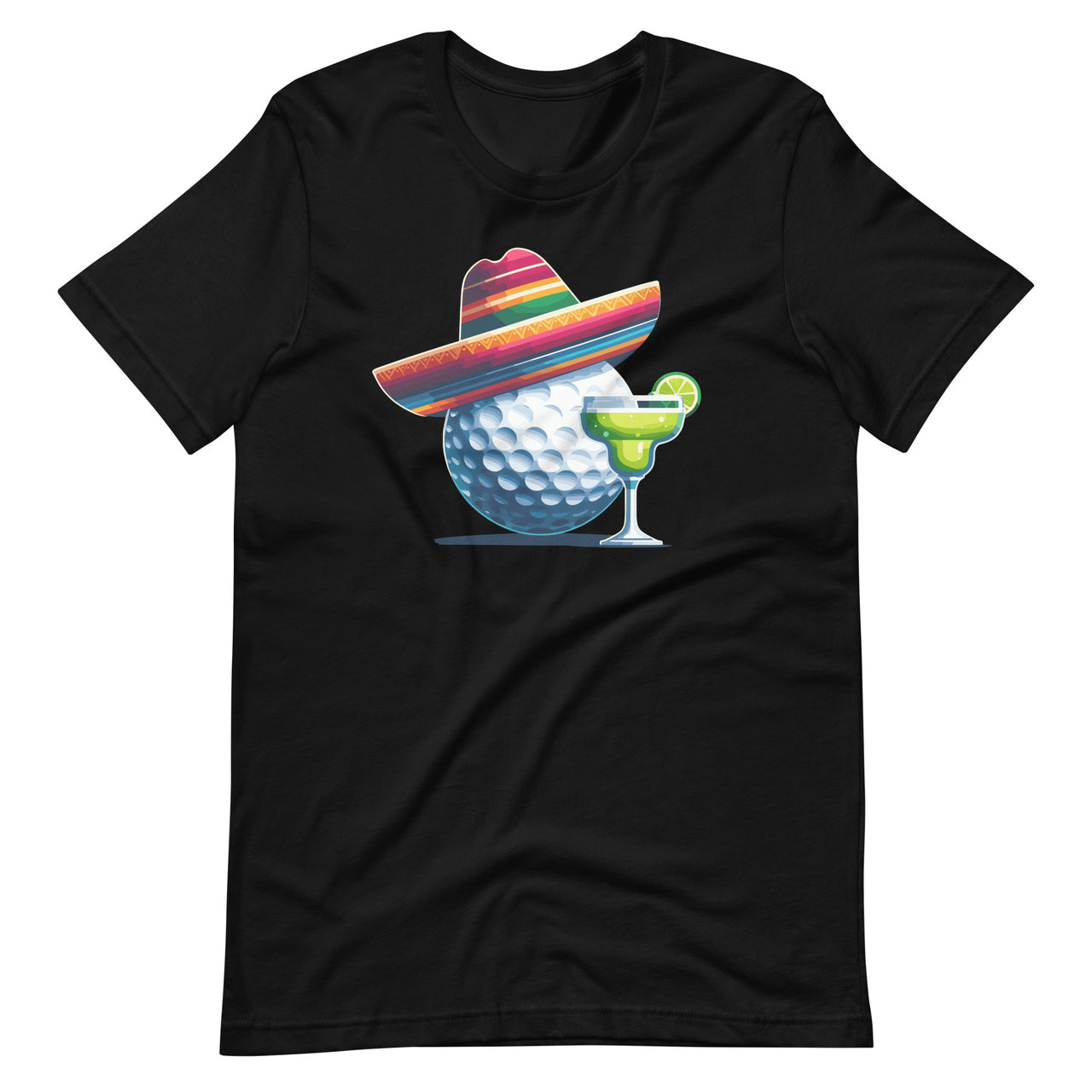 Cinco de Mayo Golf Ball With Sombrero and Margarita Golfer Unisex T-Shirt