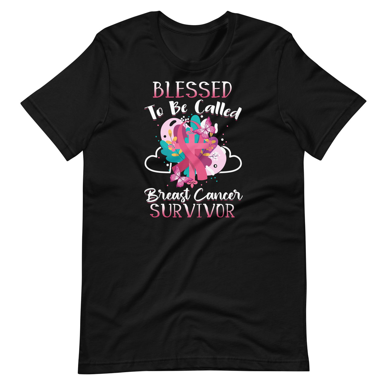 Blessed To Be Called Breast Cancer Survivor Pink Butterfly Short-Sleeve Unisex T-Shirt