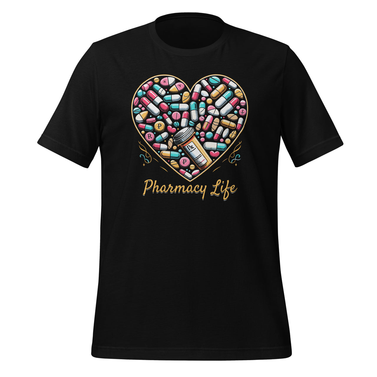 Pharmacy Life Pill Pharmacist Heart Valentines Day Unisex T-Shirt